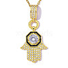Brass Micro Pave Clear AB Cubic Zirconia Pendants CU-OY001-73G-1