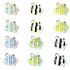 12Pcs 6 Colors Alloy Enamel Charms ENAM-CJ0007-49-1