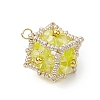 Beaded Cube Charms PALLOY-MZ00440-4