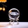 Inner Carving Glass Crystal Ball Diaplay Decoration PW-WGD9143-02-1