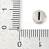 925 Sterling Silver Flat Round with Letter Beads LS-STER-G044-01AS-I-3