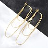 Brass Snake Chains Tassel Dangle Stud Earrings for Women EJEW-H092-11G-2