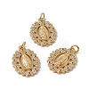 Brass Micro Pave Clear Cubic Zirconia Pendants KK-G439-10G-3