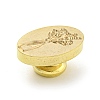 Golden Tone Wax Seal Brass Stamp Head AJEW-G056-03B-3