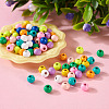 100Pcs 10 Colors Spray Painted Alloy Beads FIND-TA0003-08-4