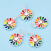 925 Sterling Silver Enamel Charms X-STER-T004-07S-3