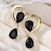 Alloy Rhinestones Stud Earrings EJEW-M075-04G-03-4