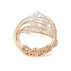 Copper Wire Wrapped Finger Rings RJEW-JR00684-5