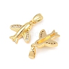 Brass Micro Pave Clear Cubic Zirconia Pendants KK-G549-18B-G-2