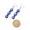 Lampwork Evil Eye & Acrylic Beaded Dangle Earrings EJEW-JE04972-01-4