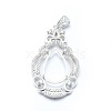 925 Sterling Silver Pendant Cabochon Open Back Settings STER-P044-02-2