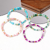 Natural Amethyst & Green Aventurine & Rose Quartz & Synthetic Turquoise Beaded Stretch Bracelets Sets for Girlfriend JW2068-1
