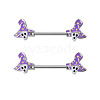 Halloween 304 Stainless Steel Enamel Nipple Rings WGA0ED7-02-1