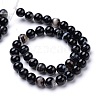 Natural Dyed & Heated Black Agate Bead Strands X-G-R412-19-6mm-2