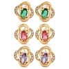 Rack Plating Brass Cubic Zirconia Stud Earrings EJEW-M090-10G-1