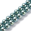 UV Plating Pearlized Glass Pearl Beads Strands GLAA-F128-01B-T24-1