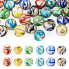 36Pcs 6 Colors Handmade Gold Sand Lampwork Beads LAMP-TA0002-61-2