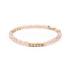 Gold-tone Miyuki Elastic Crystal Beaded Bracelet with Acrylic Tube Beads ST6874817-1