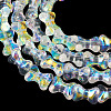 Electroplate Transparent Glass Beads Strands GLAA-TAC0028-009C-3