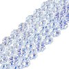 Baking Paint Electroplate Transparent Glass Beads Strands EGLA-Q136-04A-09-1
