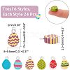 CHGCRAFT 144Pcs 6 Style Handmade Polymer Clay Charms CLAY-CA0001-25-2