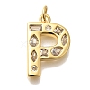 Brass Micro Pave Clear Cubic Zirconia Pendants KK-G521-01G-P-1