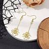 Halloween Spider Brass Dangle Earrings EJEW-JE05859-2