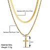 2Pcs Alloy Cross Pendant Necklace Sets PW-WG2F292-01-2