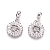 Brass Micro Pave Clear Cubic Zirconia European Dangle Charms OPDL-L016-01P-1