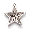 Brass Micro Pave Cubic Zirconia Pendants ZIRC-E158-02-3