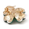 Glass Four-Leaf Clover Brooch Pin JEWB-Q030-15G-3