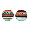 Transparent Resin & Walnut Wood Pendants RESI-N039-03C-3