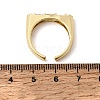 Brass Micro Pave Cubic Zirconia Cuff Open Rings for Women RJEW-L343-02G-06-5