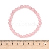 Natural Rose Quartz Bead Stretch Bracelets X-BJEW-K212-A-045-3