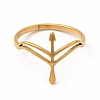 304 Stainless Steel Hollow Out Arrow Finger Ring for Women RJEW-K239-07G-1