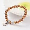 Wood Beaded Stretch Bracelets BJEW-JB02126-2