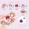 5Pcs 5 Style Skull Mushroom & Hedgehog & Frog Enamel Pins JBR092A-2