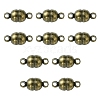 10Pcs Round Brass Magnetic Clasps with Loops KK-FS0001-34AB-1