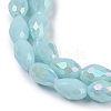 Opaque Solid Color Electroplate Glass Beads Strands LS-EGLA-N013-P10mm-B11-3
