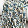 Natural Blue Azurite in Calcite Beads Strands G-P618-3mm-01-1