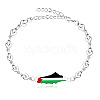 Palestine Map 304 Stainless Steel Enamel Link Bracelets FS-WGEA228-12-1