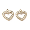304 Stainless Steel Micro Pave Clear Cubic Zirconia Charms CU-CBAF0F8-03B-G-1