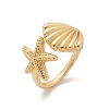 Brass Cuff Rings RJEW-U041-25G-4