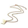 Titanium Steel Initial Letter Rectangle Pendant Necklace for Men Women NJEW-E090-01G-19-2