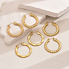 Stainless Steel Classic Elegant Irregular Texture Large Ring Hoop Earrings BQ0961-1-2