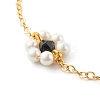 Shell Pearl & Acrylic Beads Flower Link Bracelets X1-BJEW-TA00003-05-4