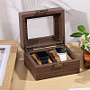 2-Slot Wood Covered with PU Leather Watch Storage Boxes with Glass Visible Window Hinged Lids and Lint Pillows Inside CON-WH0113-10A-5