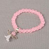 Stretchy Frosted Glass Beads Kids Charm Bracelets for Children's Day BJEW-JB01769-06-1