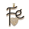 Brass Micro Pave Cubic Zirconia Pendants ZIRC-M108-21C-G-1