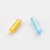 Transparent Colours Rainbow Glass Bugle Beads X-TSDB6MM-M-2